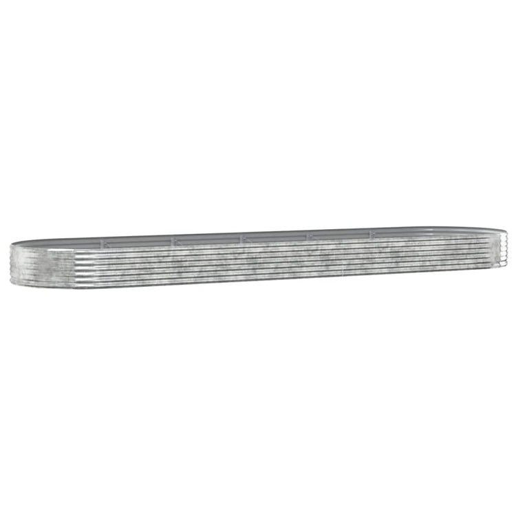 Vidaxl planteur 523x140x36 cm en poudre en poudre en argent en acier coloré