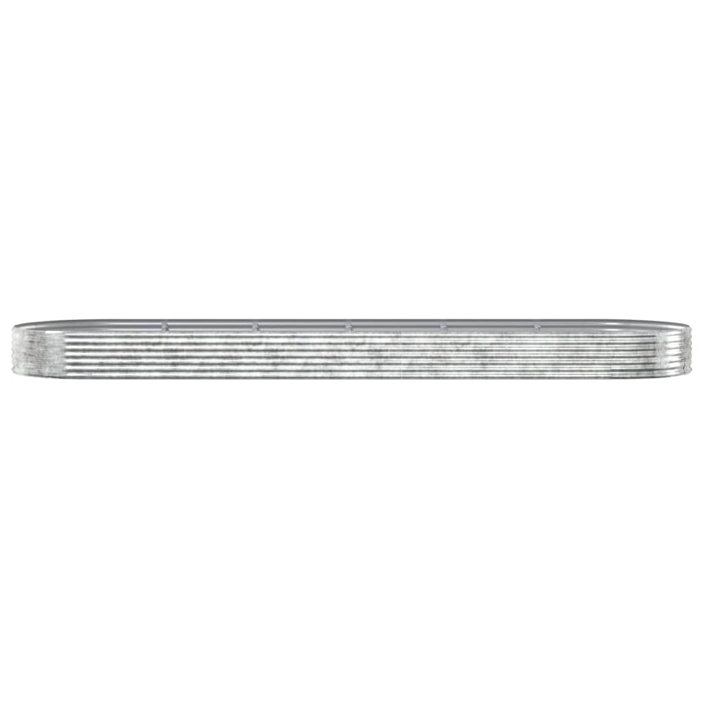 Vidaxl planteur 523x140x36 cm en poudre en poudre en argent en acier coloré