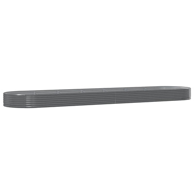 Boîte de planification de Vidaxl 600x140x36 cm en poudre et gris en acier recouvert