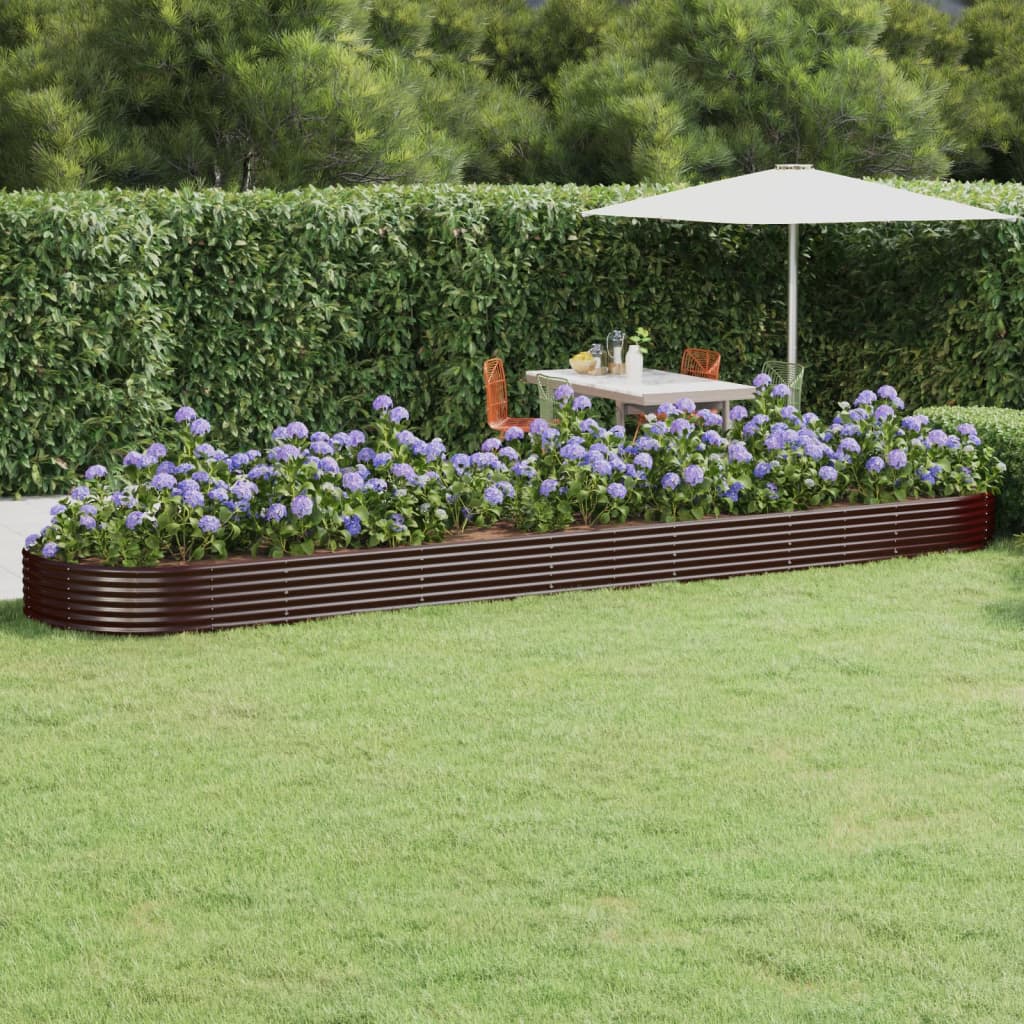 Vidaxx jardinière 600x140x36 cm acier galvanisé marron