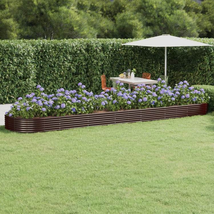 Vidaxx jardinière 600x140x36 cm acier galvanisé marron