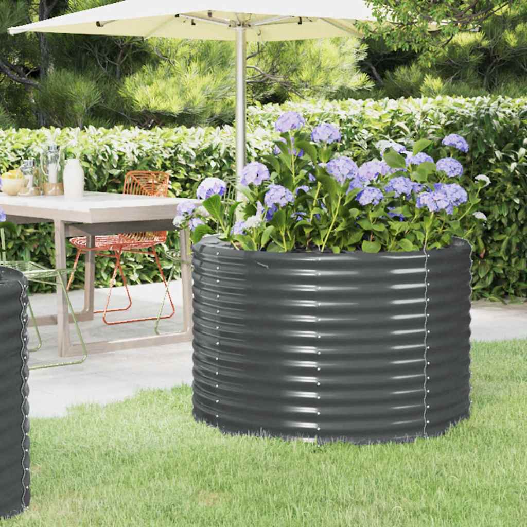 Jardinière Vidaxx 100x100x68 cm acier galvanisé anthracite
