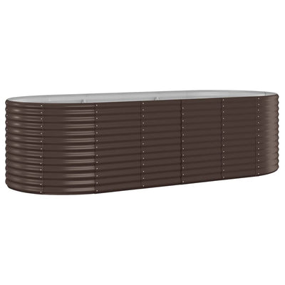 Boîte de planification Vidaxl 249x100x68 cm en poudre et en acier recouvert de brun