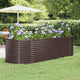 Boîte de planification Vidaxl 249x100x68 cm en poudre et en acier recouvert de brun