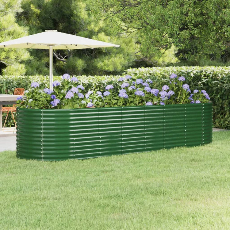 Boîte de planification Vidaxl 322x100x68 cm - Green en acier recouvert