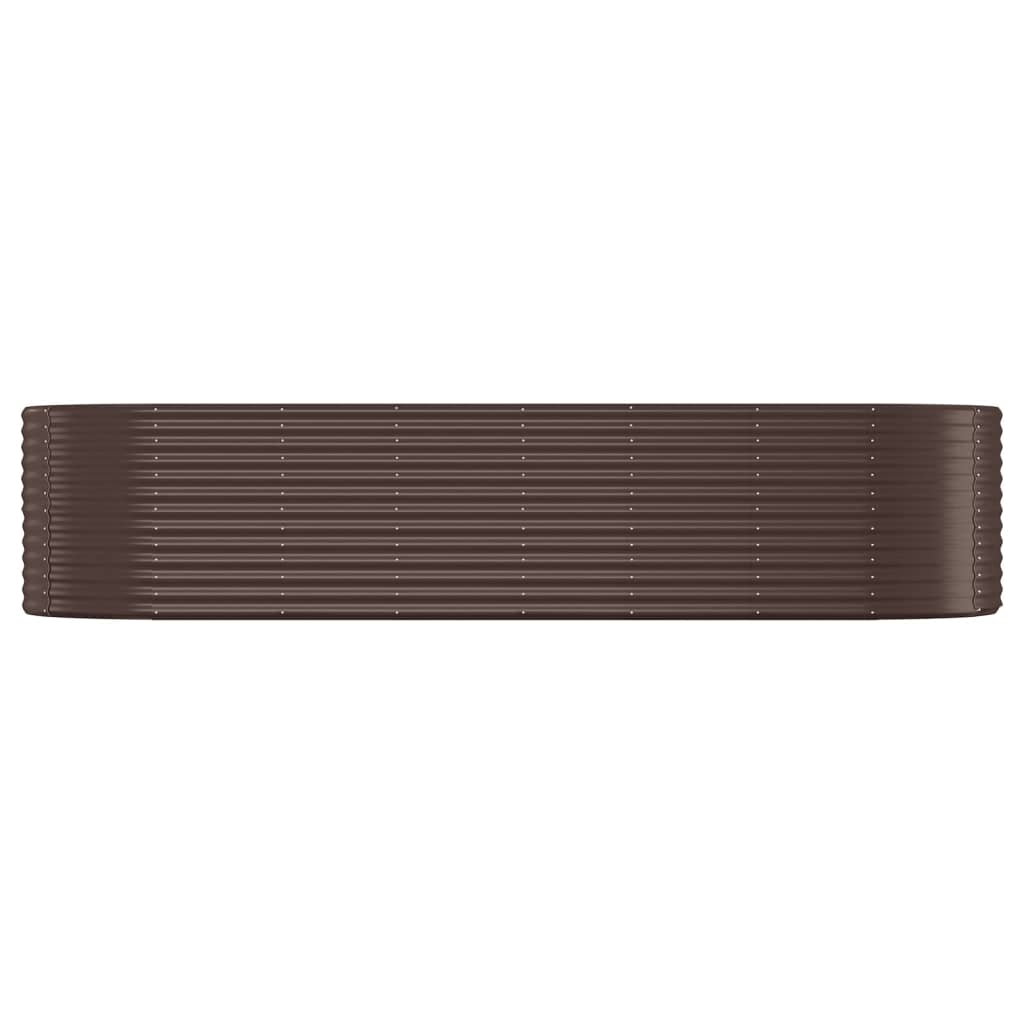 Boîte de planification Vidaxl 322x100x68 cm en poudre et en acier recouvert de marron