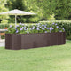 Boîte de planification Vidaxl 322x100x68 cm en poudre et en acier recouvert de marron