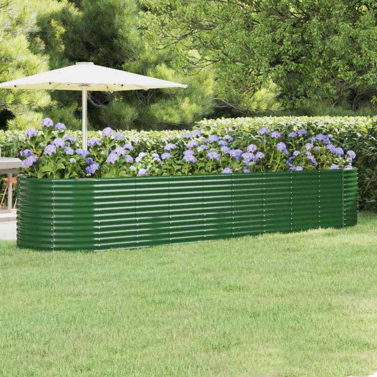 Boîte de planification Vidaxl 396x100x68 cm - Green en acier recouvert