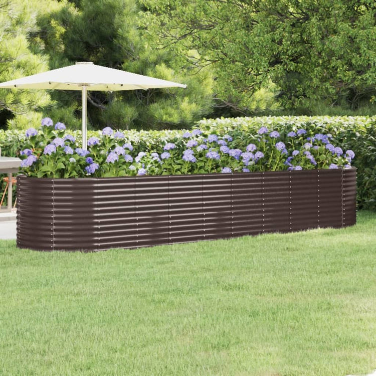 Vidaxx jardinière 396x100x68 cm acier galvanisé marron