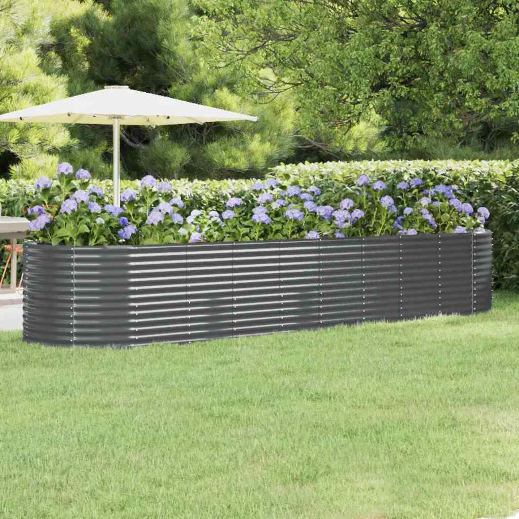 Jardinière Vidaxx 396x100x68 cm acier galvanisé anthracite
