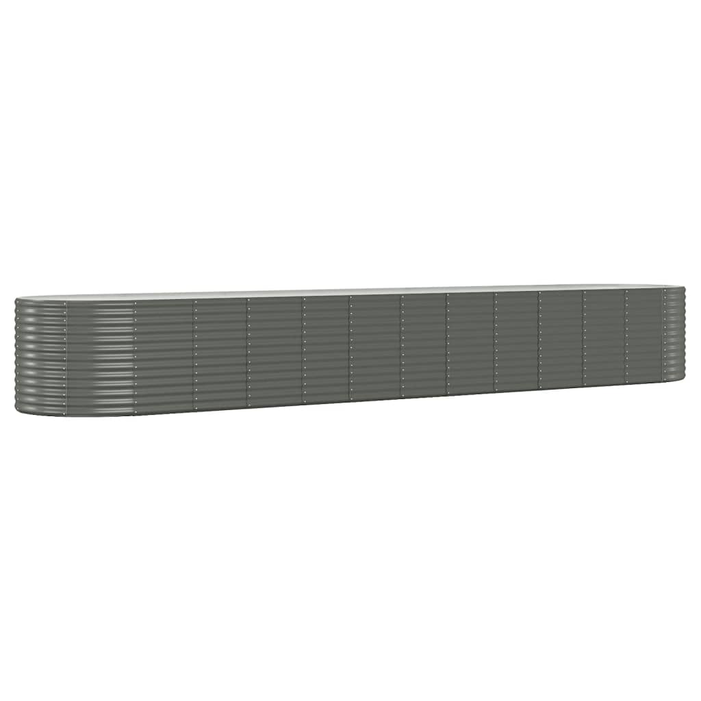 Boîte de planification Vidaxl 507x100x68 cm en poudre-gris en acier recouvert