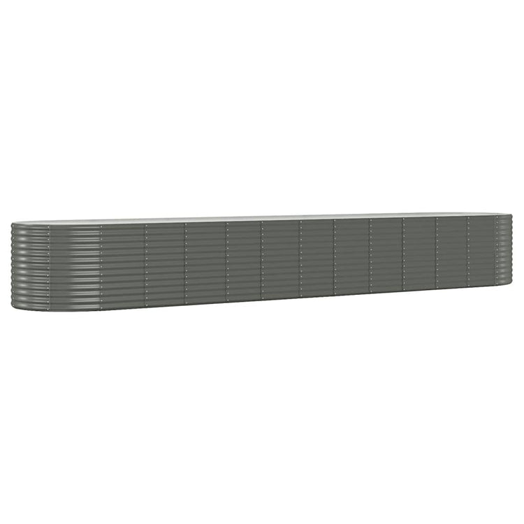 Boîte de planification Vidaxl 507x100x68 cm en poudre-gris en acier recouvert