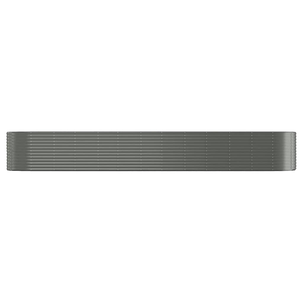 Boîte de planification Vidaxl 507x100x68 cm en poudre-gris en acier recouvert