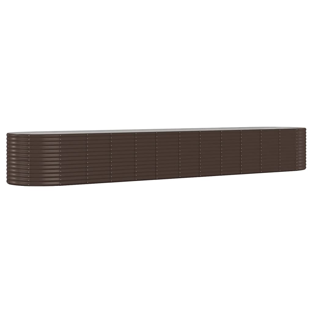 Boîte de planification Vidaxl 507x100x68 cm en poudre et en acier recouvert de marron