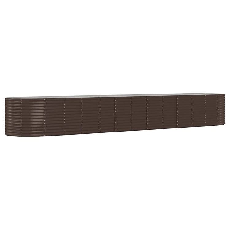 Boîte de planification Vidaxl 507x100x68 cm en poudre et en acier recouvert de marron