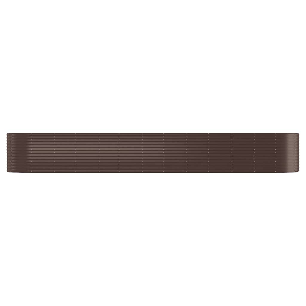 Boîte de planification Vidaxl 507x100x68 cm en poudre et en acier recouvert de marron