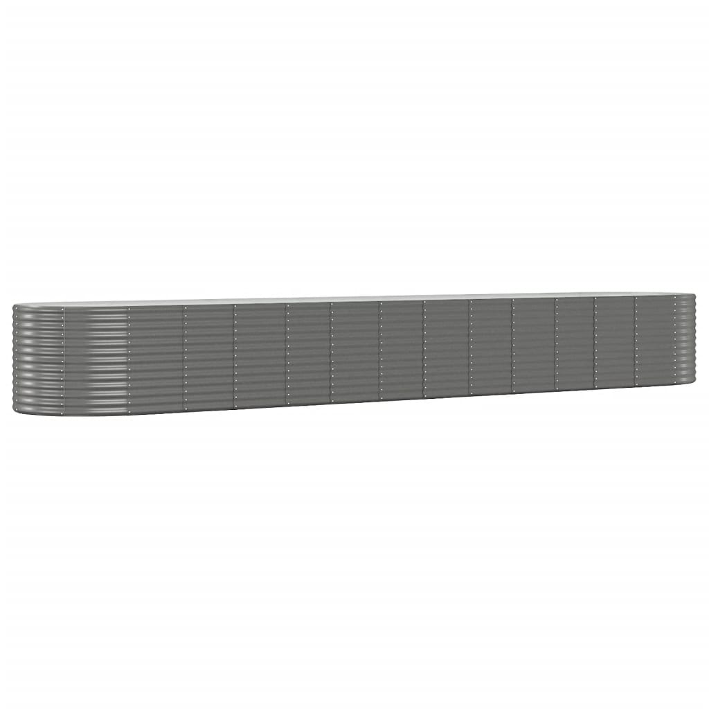 Boîte de planification Vidaxl 554x100x68 cm en poudre et gris en acier recouvert