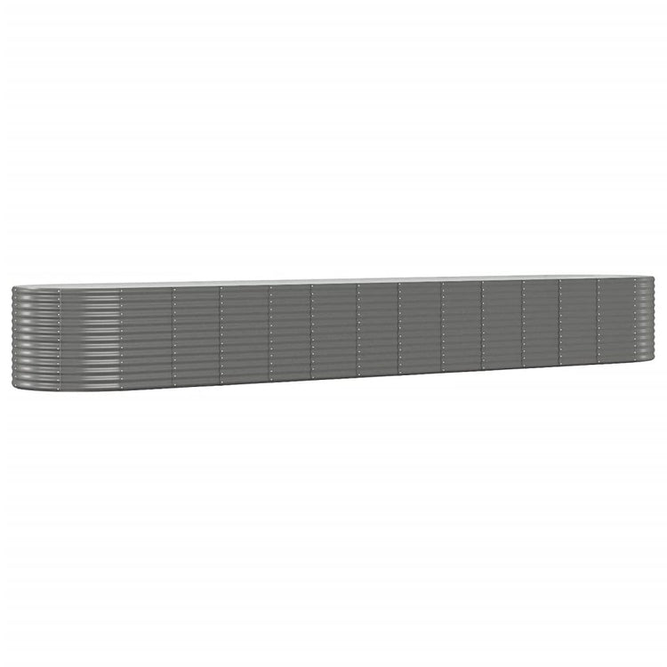 Boîte de planification Vidaxl 554x100x68 cm en poudre et gris en acier recouvert