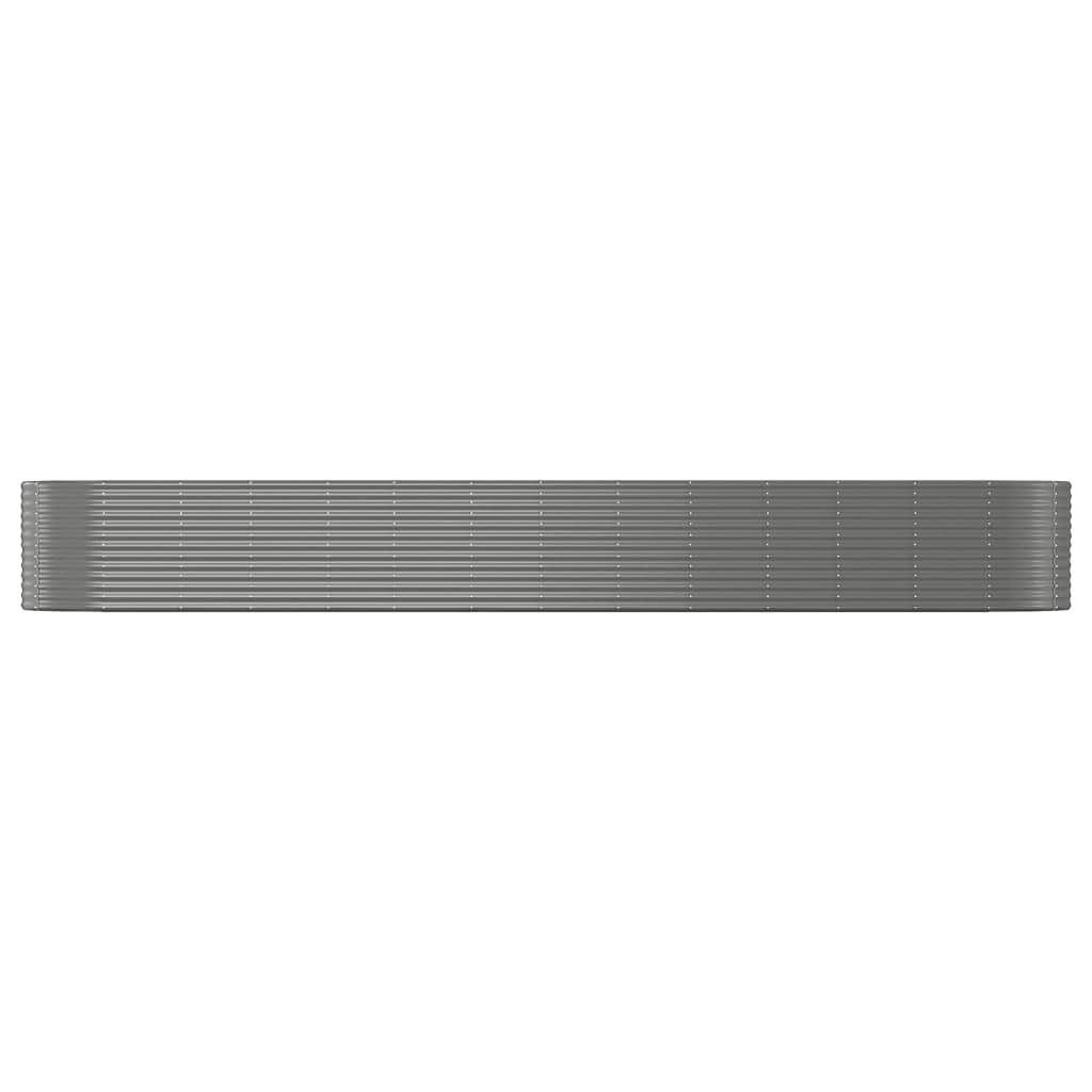 Boîte de planification Vidaxl 554x100x68 cm en poudre et gris en acier recouvert