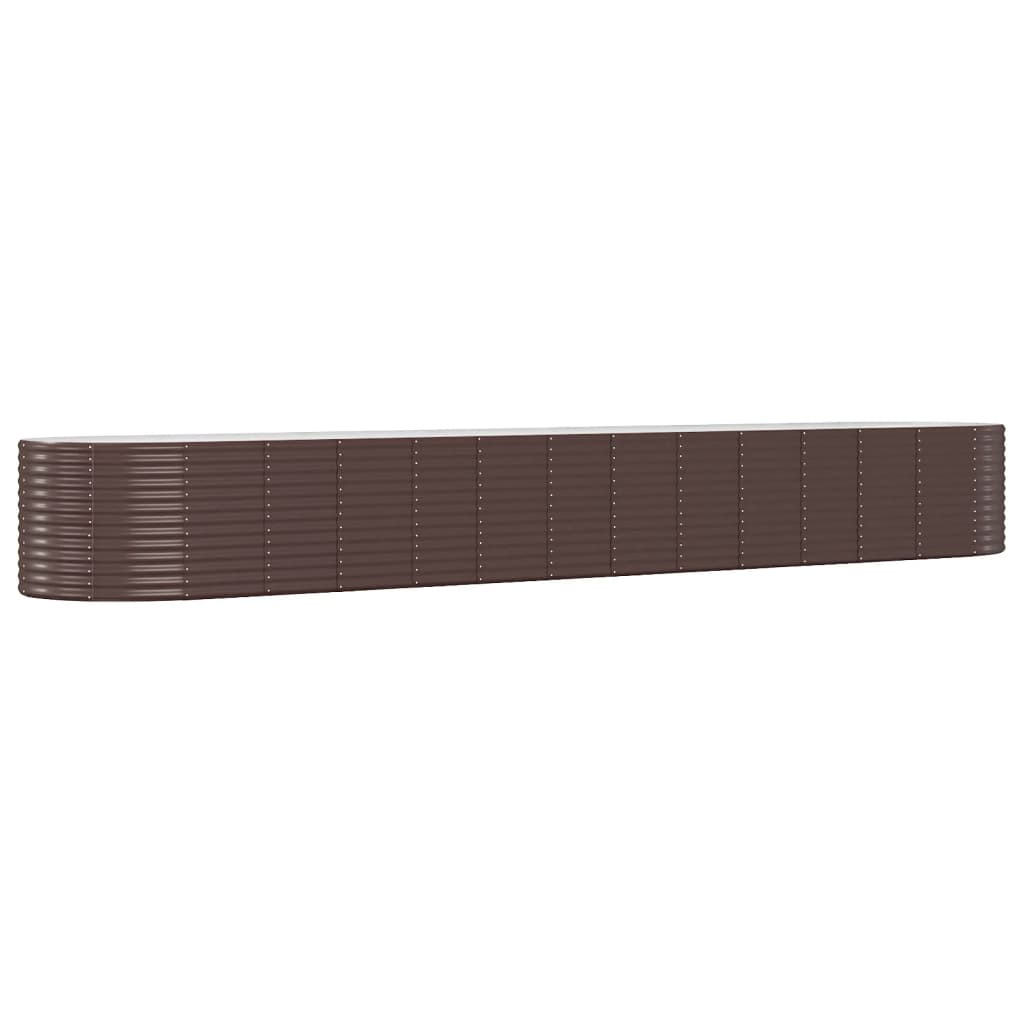 Boîte de planification Vidaxl 554x100x68 cm en poudre et en acier recouvert de marron