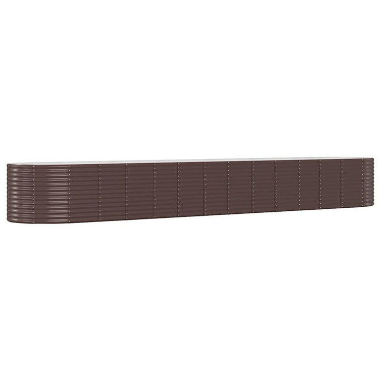 Boîte de planification Vidaxl 554x100x68 cm en poudre et en acier recouvert de marron