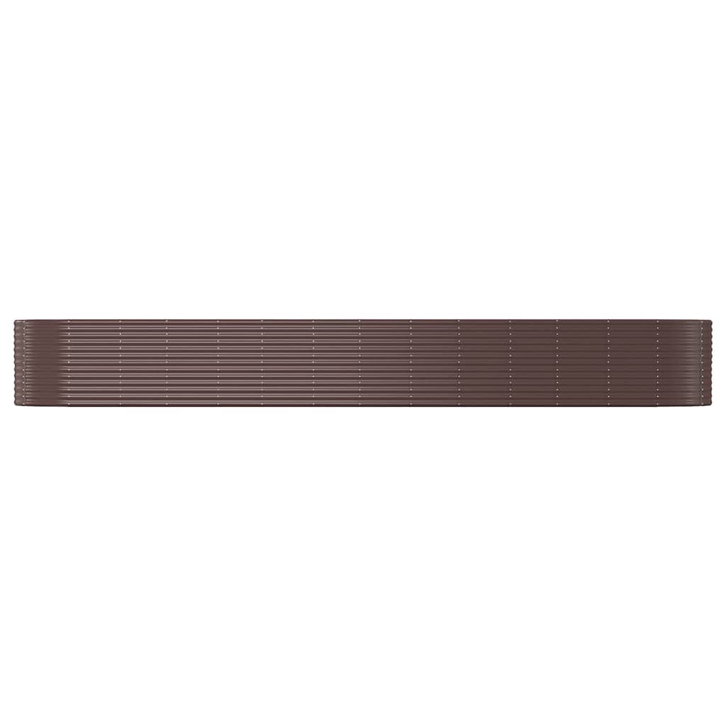 Boîte de planification Vidaxl 554x100x68 cm en poudre et en acier recouvert de marron