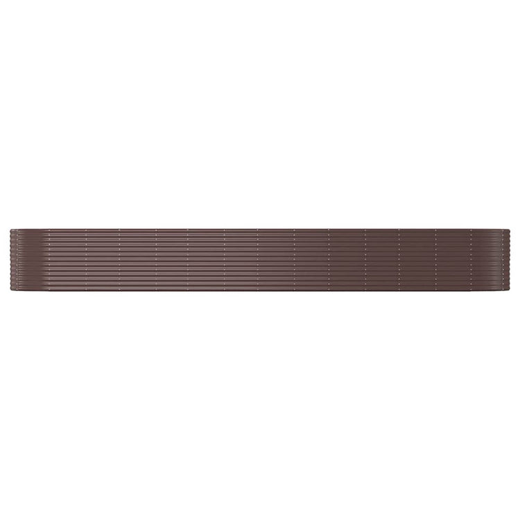 Boîte de planification Vidaxl 554x100x68 cm en poudre et en acier recouvert de marron