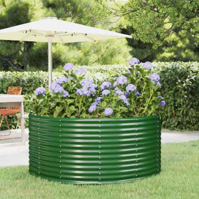 Boîte de planification Vidaxl 140x140x68 cm en poudre et en acier en acier