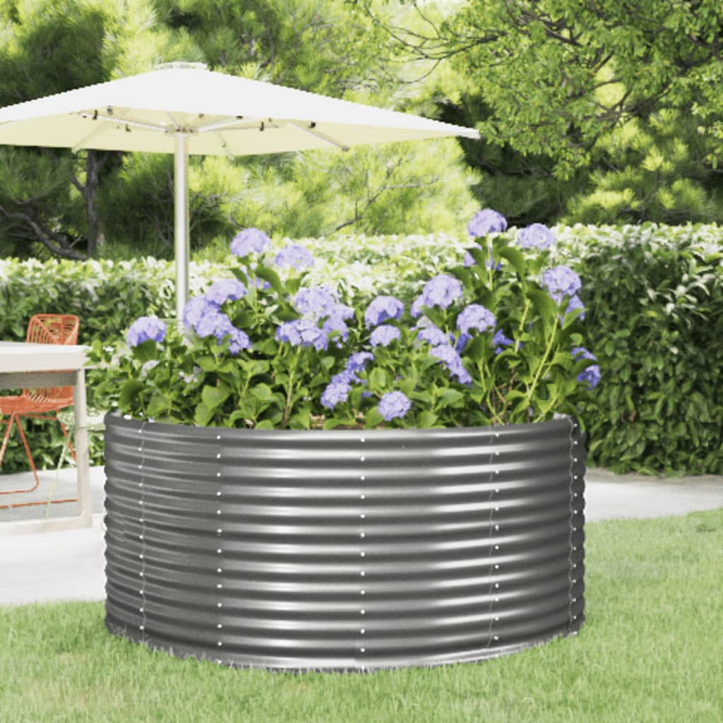 Vidaxx jardinière 140x140x68 cm acier galvanisé gris