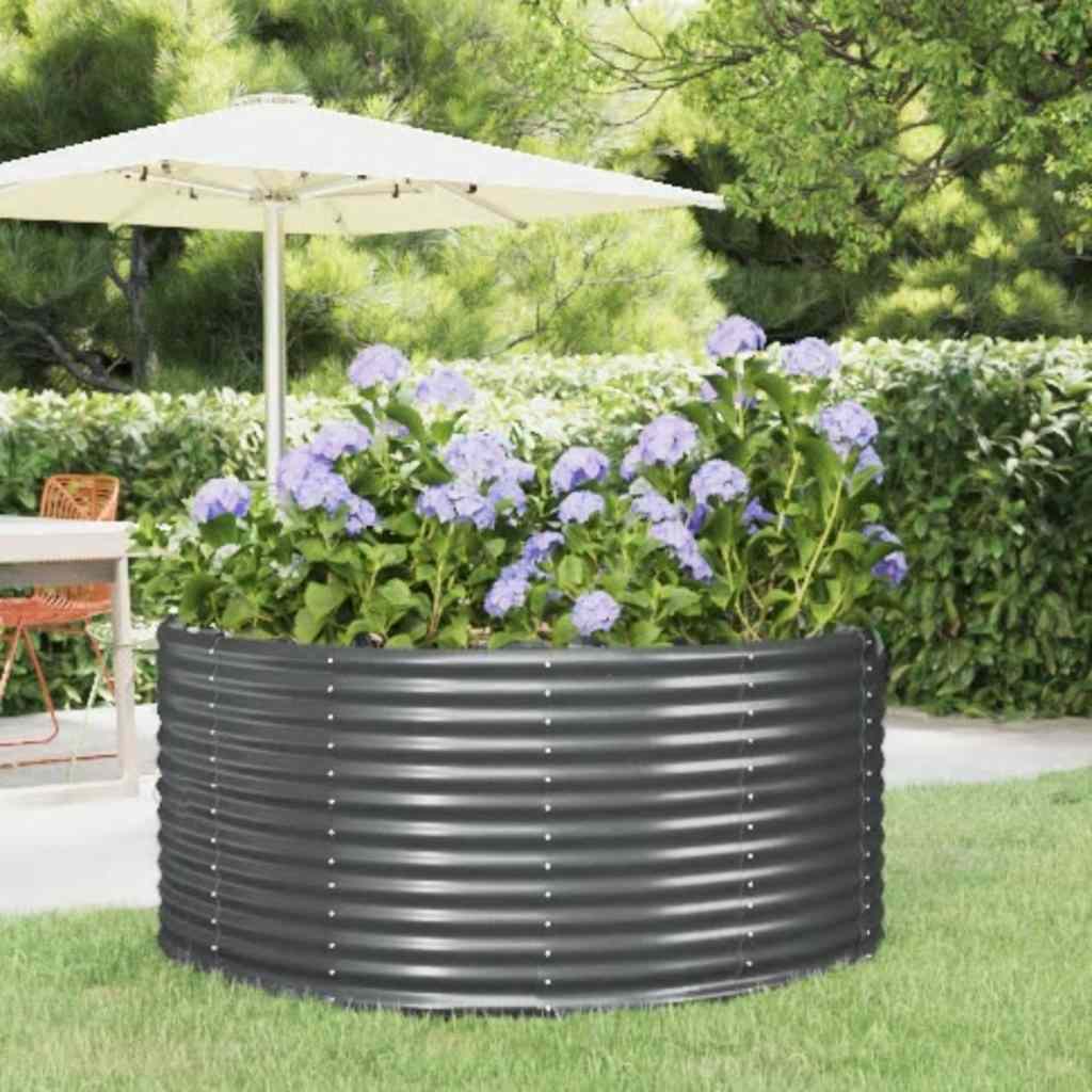 Jardinière Vidaxx 140x140x68 cm acier galvanisé anthracite