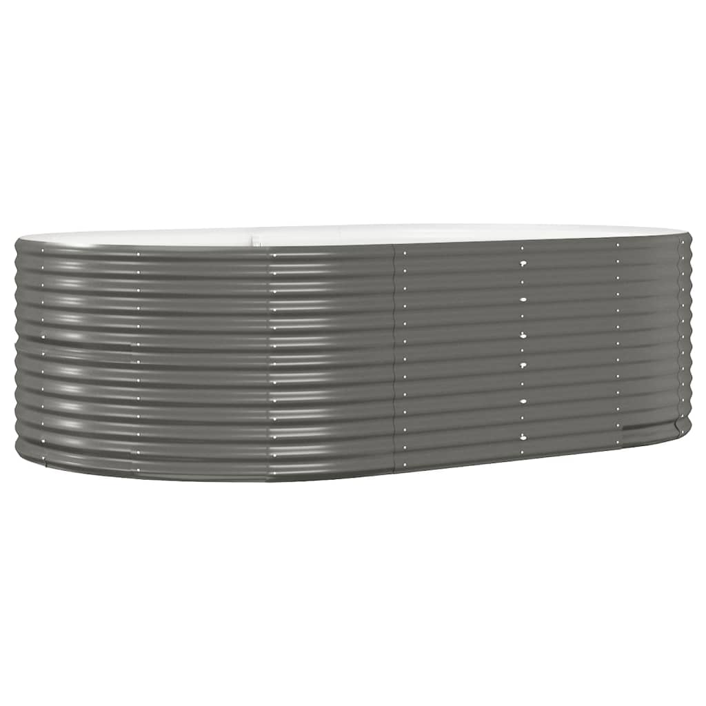 Boîte de planification de Vidaxl 212x140x68 cm en poudre et gris en acier recouvert