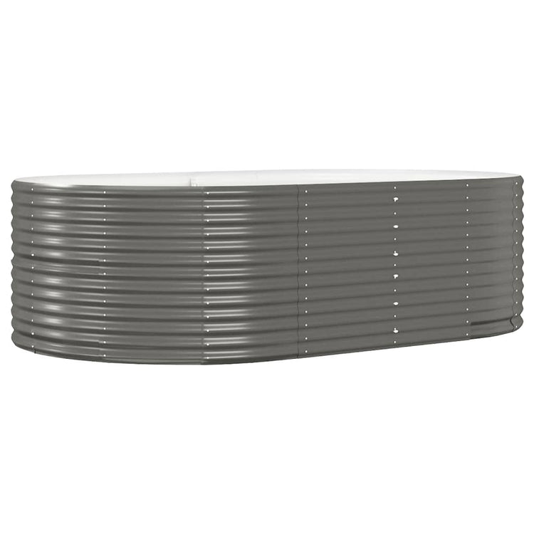 Boîte de planification de Vidaxl 212x140x68 cm en poudre et gris en acier recouvert