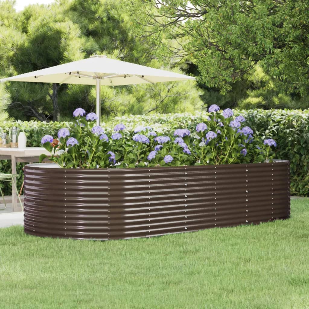 Vidaxx jardinière 291x140x68 cm acier galvanisé marron