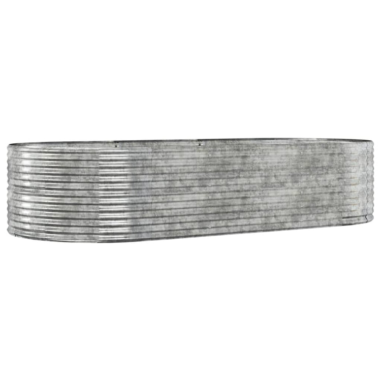 Boîte de planification Vidaxl 291x140x68 cm en poudre en acier couché en argent coloré