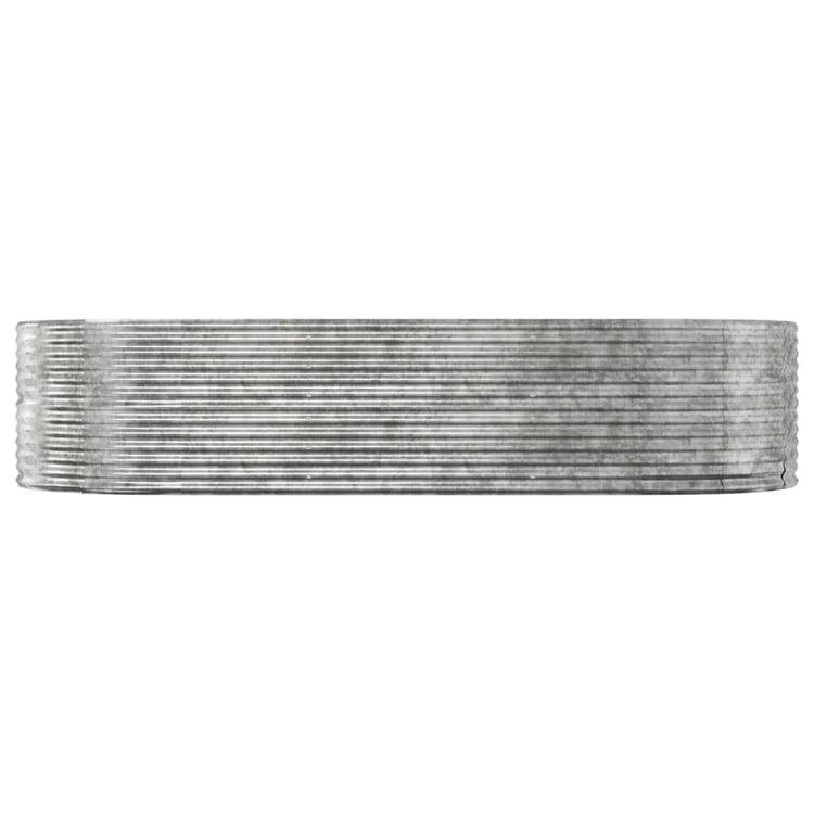 Boîte de planification Vidaxl 291x140x68 cm en poudre en acier couché en argent coloré