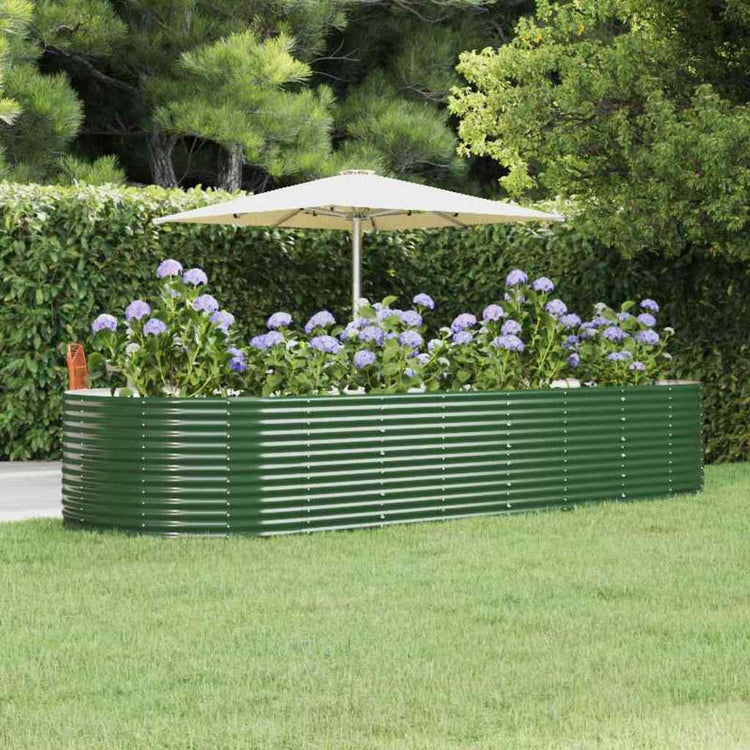 Vidaxx jardinière 367x140x68 cm acier galvanisé vert