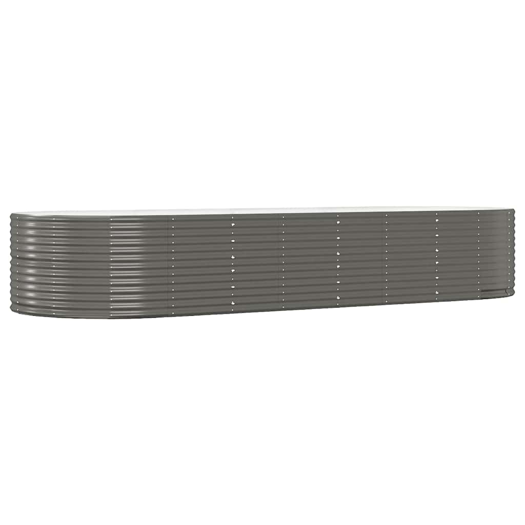 Boîte de planification de Vidaxl 367x140x68 cm en poudre et gris en acier recouvert