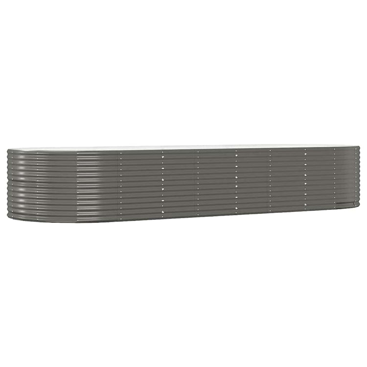 Boîte de planification de Vidaxl 367x140x68 cm en poudre et gris en acier recouvert