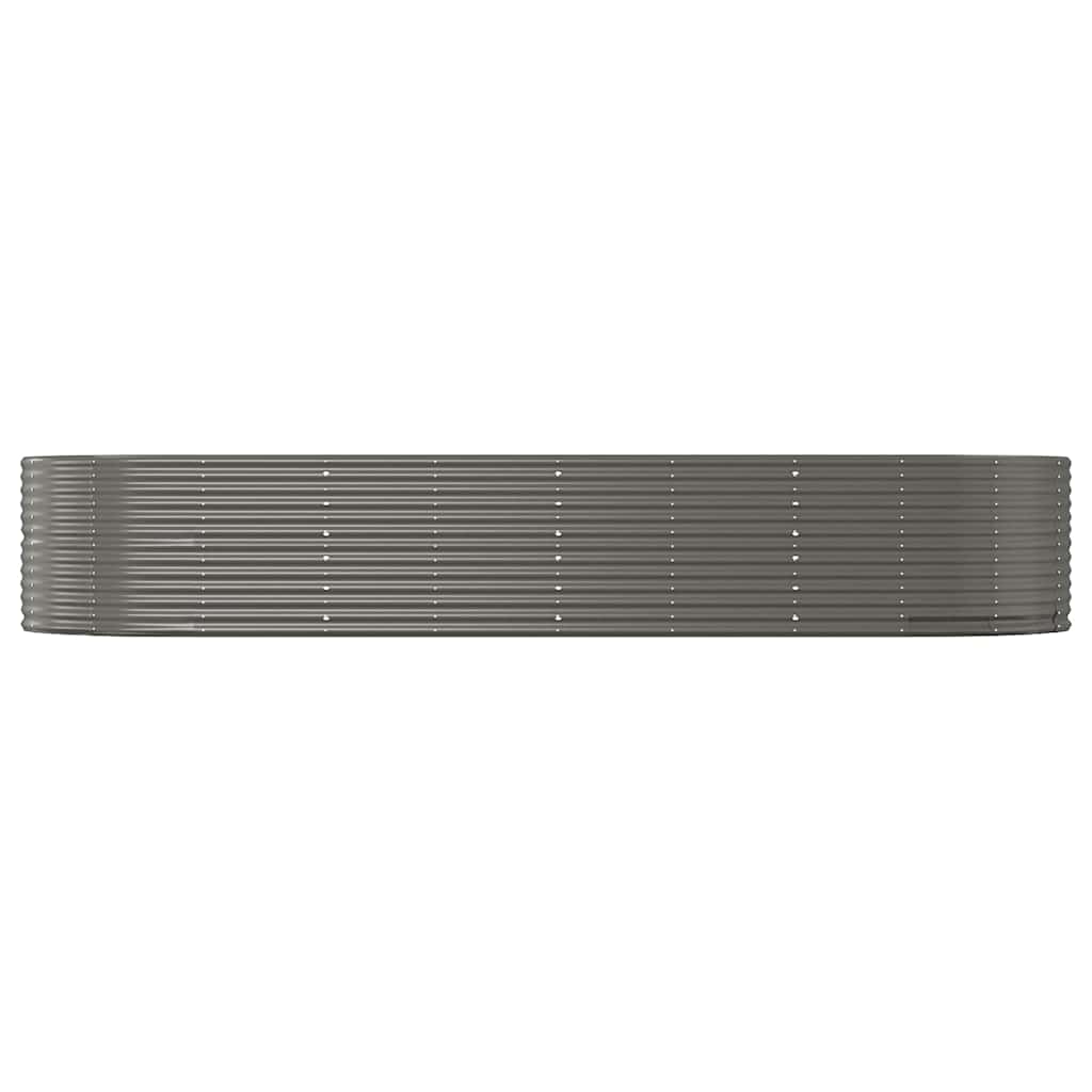 Boîte de planification de Vidaxl 367x140x68 cm en poudre et gris en acier recouvert