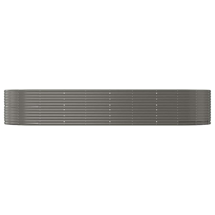 Boîte de planification de Vidaxl 367x140x68 cm en poudre et gris en acier recouvert