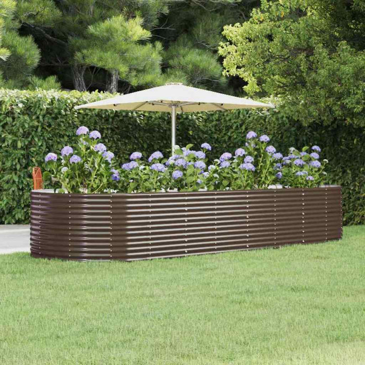 Vidaxx jardinière 367x140x68 cm acier galvanisé marron