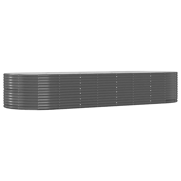 Vidaxl Planter 367x140x68 cm en poudre à anthracite en acier recouvert de