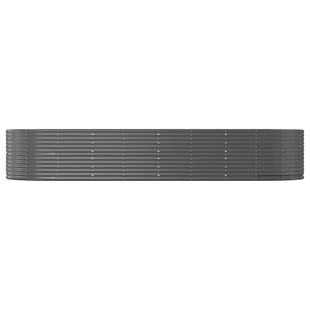 Vidaxl Planter 367x140x68 cm en poudre à anthracite en acier recouvert de