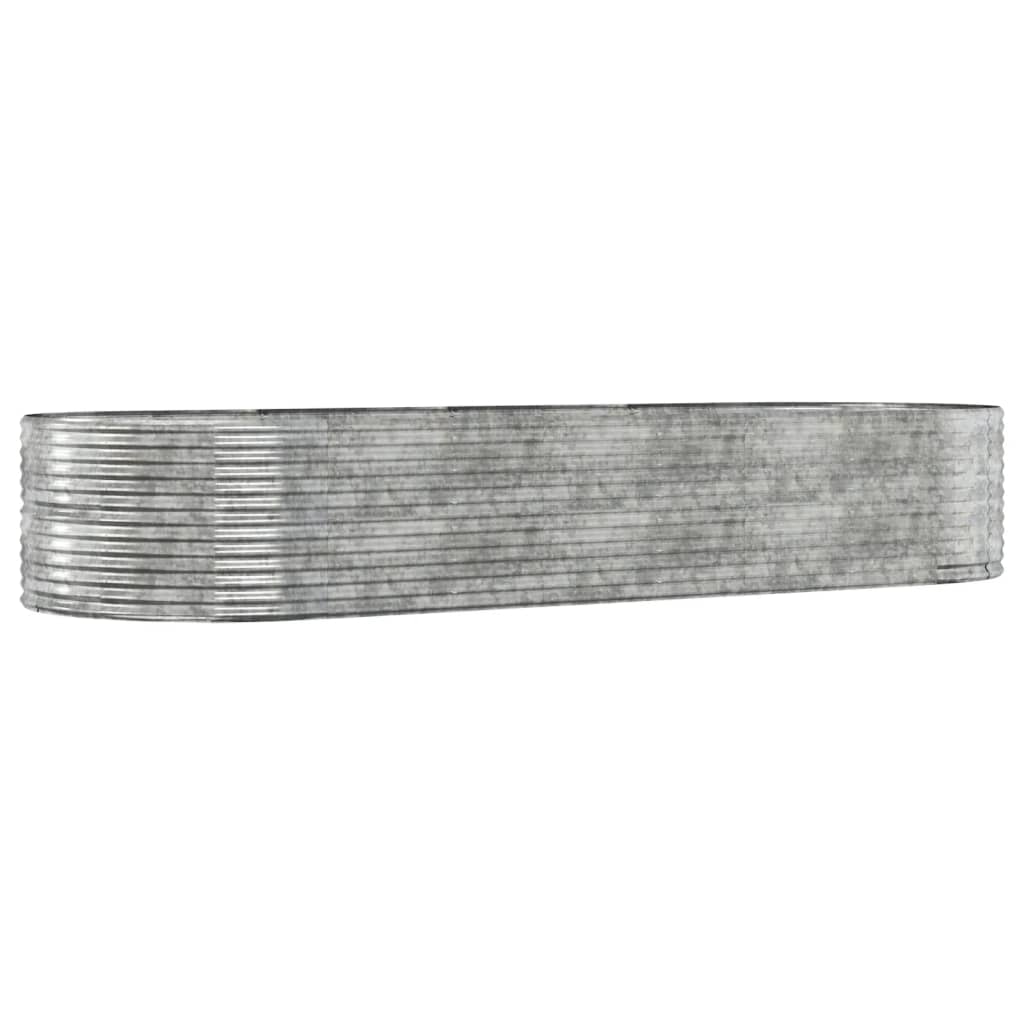 Boîte de planification de Vidaxl 367x140x68 cm en poudre en poudre en argent en acier coloré