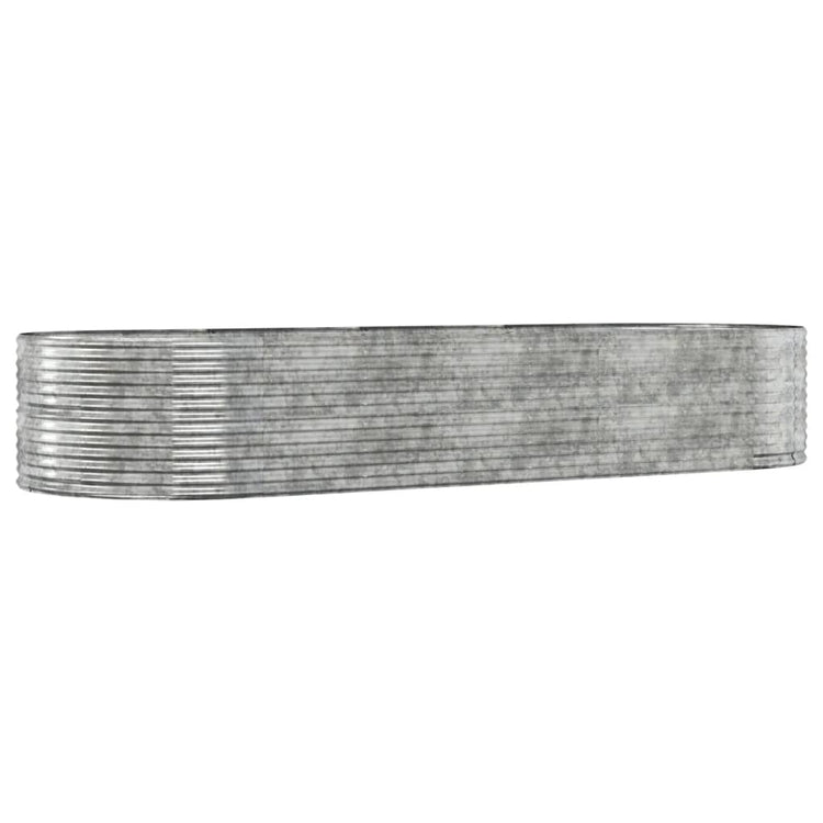 Boîte de planification de Vidaxl 367x140x68 cm en poudre en poudre en argent en acier coloré