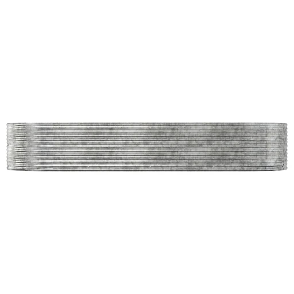 Boîte de planification de Vidaxl 367x140x68 cm en poudre en poudre en argent en acier coloré