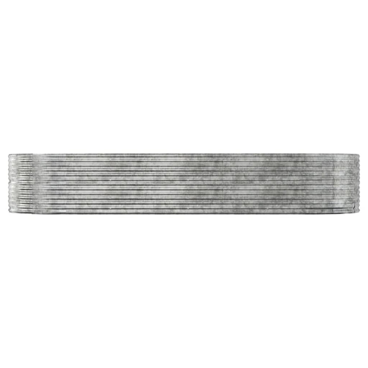 Boîte de planification de Vidaxl 367x140x68 cm en poudre en poudre en argent en acier coloré