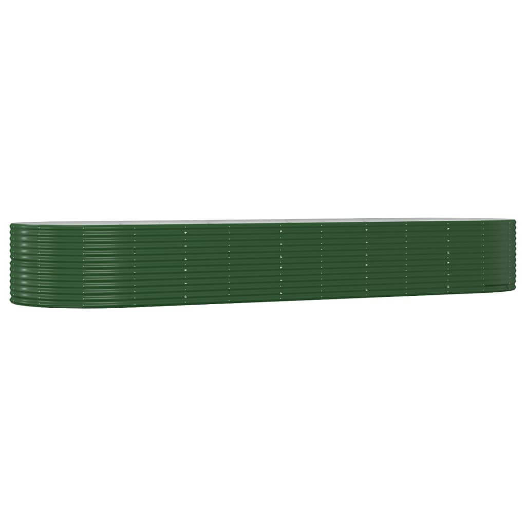 Boîte de planification Vidaxl 447x140x68 cm en poudre en acier vert