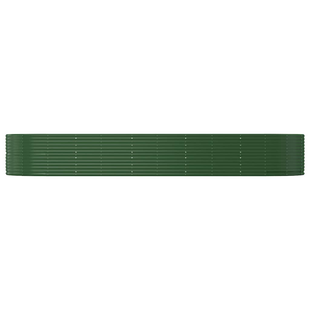 Boîte de planification Vidaxl 447x140x68 cm en poudre en acier vert