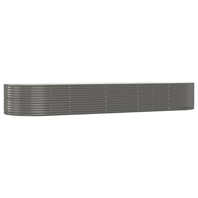 Boîte de planification Vidaxl 447x140x68 cm en poudre et gris en acier recouvert